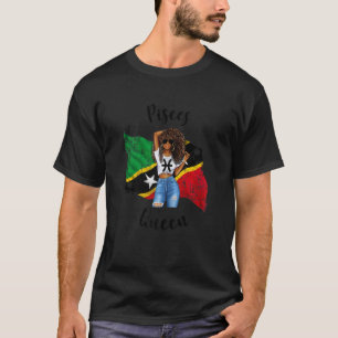 Vrouwen Afro St Kitts en Nevis Pisces Queen Africa T-shirt