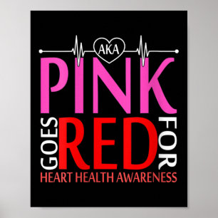 Vrouwen aka roze gaat rood voor de gezondheid van poster
