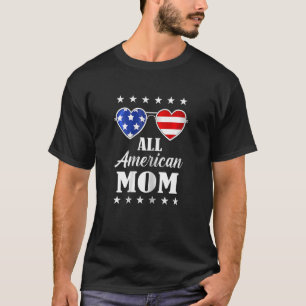 Vrouwen Alle Amerikaanse Moeder 4th van Juli Moede T-shirt