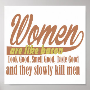 Vrouwen als bacon poster