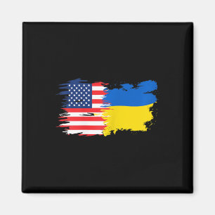 Vrouwen Amerikaanse En Oekraïense Vlag Magneet
