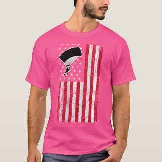 Vrouwen Amerikaanse Vlag T Shirt Skydiving Parachu