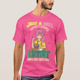 Vrouwen Anime T-shirt gewoon een meisje dat houdt