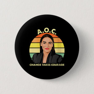 Vrouwen AOC Alexandria Ocasio-cortez Eerste Vrouw Ronde Button 5,7 Cm