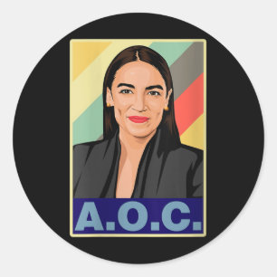 Vrouwen AOC Alexandria Ocasio-cortez Eerste Vrouw Ronde Sticker