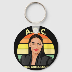 Vrouwen AOC Alexandria Ocasio-cortez Eerste Vrouw Sleutelhanger