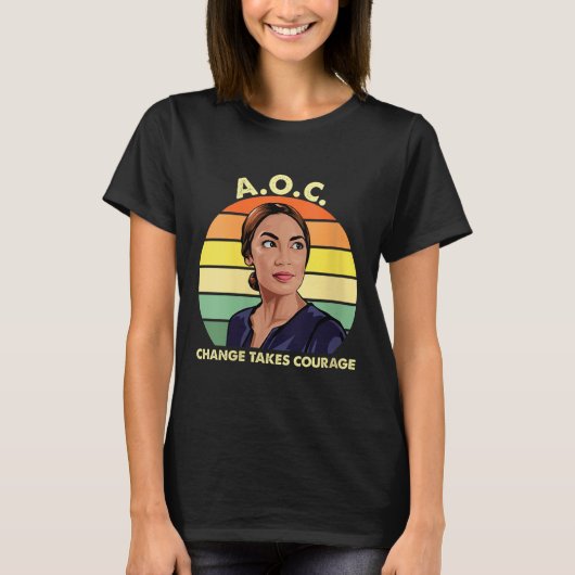 Vrouwen AOC Alexandria Ocasio-cortez Eerste Vrouw T-shirt (Voorkant)