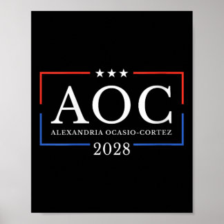 Vrouwen AOC voor President 2028 Eenvoudig teken vo Poster