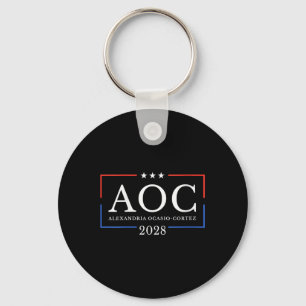 Vrouwen AOC voor President 2028 Eenvoudig teken vo Sleutelhanger