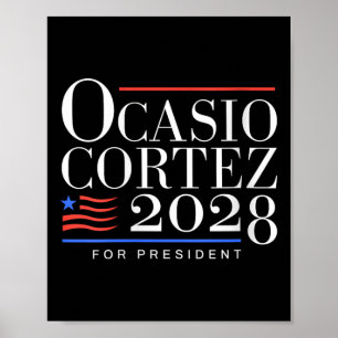 Vrouwen AOC voor President 2028 V-hals Poster
