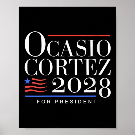 Vrouwen AOC voor President 2028 V-hals Poster (Voorkant)