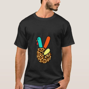 Vrouwen ASL Turkije Hand Vredesbord Leopard Thanks T-shirt