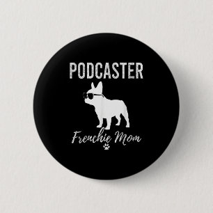 Vrouwen Aster Frenchie Mom Shirt Funny Dog Lover G Ronde Button 5,7 Cm