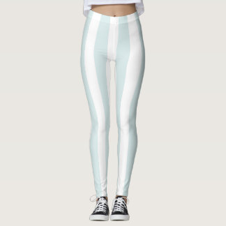 Vrouwen Baby Blauwe en Witte Streep Leggings