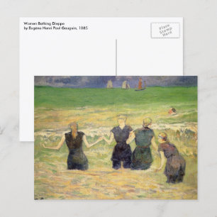 Vrouwen baden Dieppe door Paul Gauguin Briefkaart