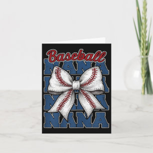 Vrouwen Baseball Nana Coquette Bow Game Day Sport Kaart
