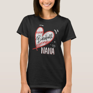 Vrouwen Baseball Nana Grandma Heart Baseball Vrouw T-shirt