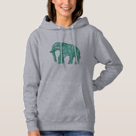 Vrouwen Basic Patroon Elephant Hoodie