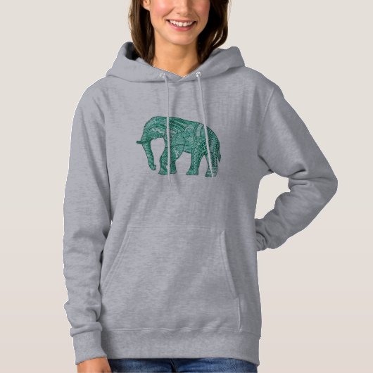 Vrouwen Basic Patroon Elephant Hoodie (Voorkant)
