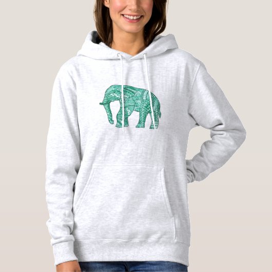Vrouwen Basic Patroon Elephant Hoodie (Voorkant)