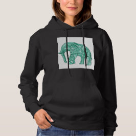 Vrouwen Basic Patroon Elephant Hoodie