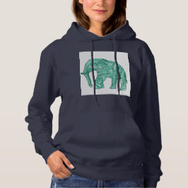 Vrouwen Basic Patroon Elephant Hoodie