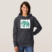 Vrouwen Basic Patroon Elephant Hoodie (Voorkant volledig)