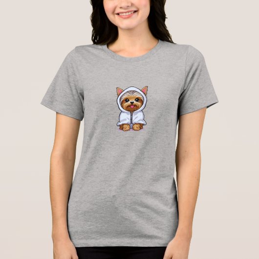 Vrouwen Basic T-shirt - Chill Yorkie (Voorkant)
