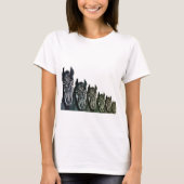 Vrouwen Basic T-shirt, witte paarden kunst T-shirt (Voorkant)