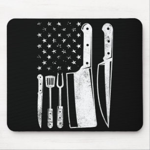 Vrouwen bbq usa vlag patriottische vierde juli muismat