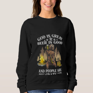 Vrouwen Beer kamperen God is een grote bier en is  Trui