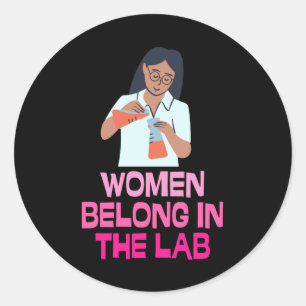 Vrouwen behoren tot het lab - vrouwen in de steek ronde sticker