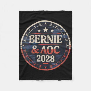 Vrouwen Bernie Sanders en AOC 2028 voor President Fleece Deken