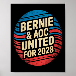 Vrouwen Bernie Sanders en AOC 2028 voor President Poster
