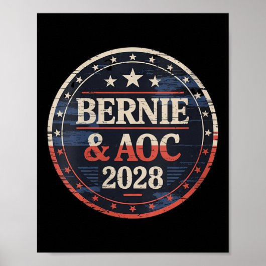 Vrouwen Bernie Sanders en AOC 2028 voor President  Poster (Voorkant)