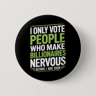 Vrouwen Bernie Sanders en AOC 2028 voor President  Ronde Button 5,7 Cm