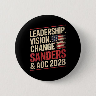 Vrouwen Bernie Sanders en AOC 2028 voor President  Ronde Button 5,7 Cm