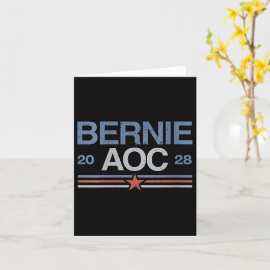 Vrouwen Bernie Sanders en AOC V-neck Kaart (Gele Bloem)