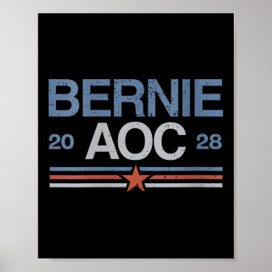 Vrouwen Bernie Sanders en AOC V-neck Poster