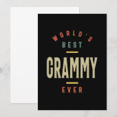 Vrouwen Beste Grammy Ever Grandma Gift Kaart (Voorkant / Achterkant)