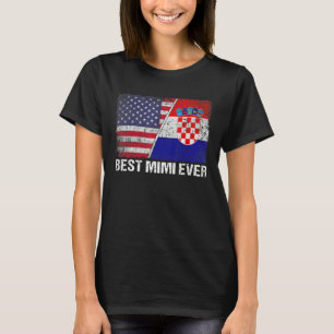 Vrouwen Beste Mimi Ooit Kroatië Vlag Patriottische T-shirt