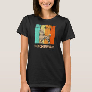 Vrouwen Beste Poedel Hond Moeder Ooit Retro Graphi T-shirt