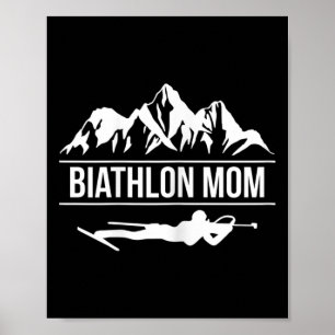 Vrouwen Biathlon Mom Biatleet Skiën Schieten Poster