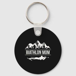 Vrouwen Biathlon Mom Biatleet Skiën Schieten Sleutelhanger