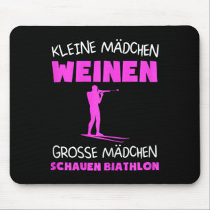 Vrouwen Biathlon Skiën Biathlet Winter Sport Gift Muismat