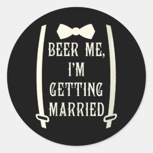 Vrouwen bier me, in trouwen verloofde bruid fu ronde sticker