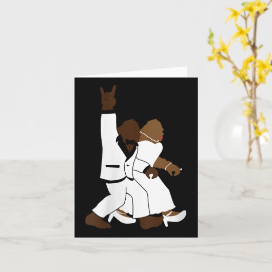 Vrouwen Bigfoot Rock N Roll Pas getrouwd Trouwcade Kaart (Gele Bloem)