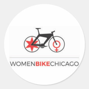 Vrouwen Bike Chicago - Slapertjes Ronde Sticker
