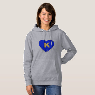 Vrouwen Blauw & Goud K-Hart Hoodie