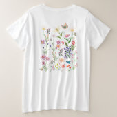 Vrouwen  Bloemen T-shirt Boho Wildflower (Design achterkant)